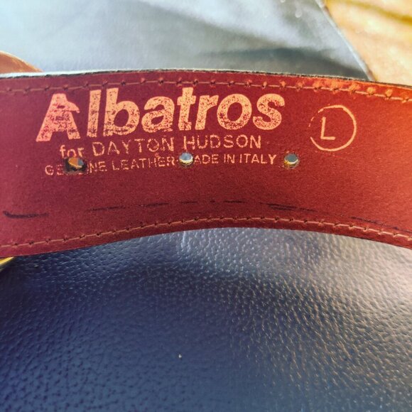 Leather Belt 3" W & 37" Long. By Dayton Hudson, made in Italy. Womens Classic - Picture 6 of 9